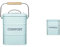 KitchenCraft Living Nostalgia, Kitchen Compost Bin, Metal, 16.5cm x 24 cm, Duck Egg Blue & LNUTENBLU Living Nostalgia Metal Kitchen Utensil Holder, 15 x 16 cm - Vintage Blue