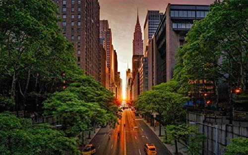 Haeran River Empire State Building New York City Manhattan Sonnenuntergang Vollbohrer Diy 5D Diamond Painting By Number Unique Kits Home Wall Decor Crystal
