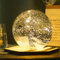 Lighted Mercury Glass Ball Table Lamp, Silver Cordless Glass Orb Christmas Decor Ball Led Light Globe, Modern Light Up Battery Operated Sphere Glass Night Light for Home Bedroom Indoor Decor, Middle