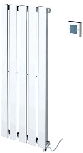 King Chrome 300w Electric Designer Radiator Thermostatic Vertical Heater 360mm (w) x 850mm (h)
