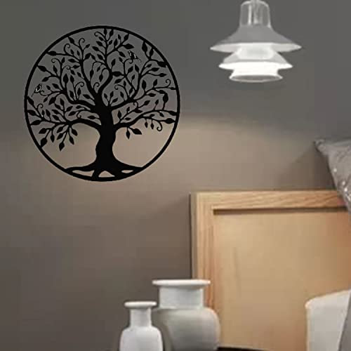 LIKEUDO Arbre de vie en métal à suspendre - 50 cm - Décoration murale - Arbre de vie en fer - Décoration d'intérieur et d'extérieur