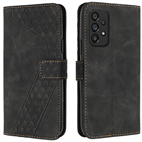 OKZone Kompatibel mit Samsung Galaxy A23 4G/5G/M13 4G/M23/F23 5G Hülle, PU Leder Handyhülle Tasche Wallet Schutzhülle Flip Cover Klappbar Brieftasche Etui mit Magnet TPU Lederhülle (Schwarz)