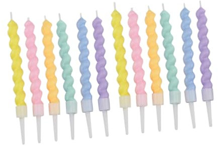 OSALADI Hay Geburtstagskerzen Set 12 Stück Zahlenkerzen für Kuchen Bunte Party Dekoration
