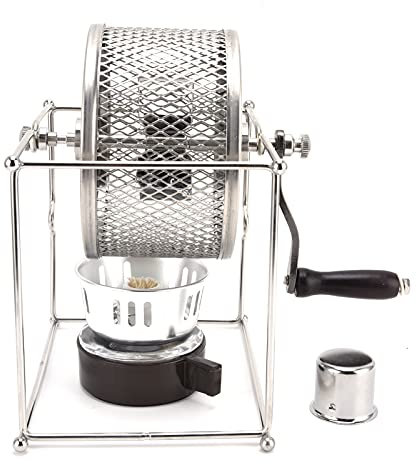 Máquina Tostadora De Granos De Café Con Manivela, Tostadora De Café Manual Pequeña Para El Hogar, Tostadora De Café Con Rodillo Controlable Por Temperatura De Acero Inoxidable