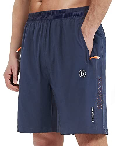 HIFEOS Herren Sporthose - Schnelltrocknende Laufhose mit Reißverschlusstasche - Trainingshose Jogginghose Kurz