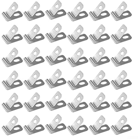Zaundrahtklemmen, Edelstahl Drahtzaun Befestigungsclips, Geeignet für 12-16 Gauge Schweißdrähte oder Vinylzaunklemmen, 304 Material:100 Clips + 100 Schrauben