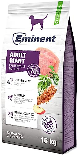 Eminent Hundefutter für riesige Hunde – Adult Giant High Premium, glutenfreies Trockenfutter mit extra großen Kroketten und 70% tierischem Eiweiß