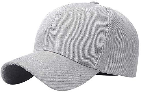 Kangqifen Herren Damen Einfache Einfarbiger Baseball Caps Kappe Mütze mit Klettverschluss Mehrfarbige Optionen Grau