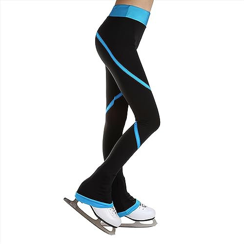 FloAPa Damen Thermo Leggings Eiskunstlauf Performance Tights Eiskunstlaufhose High Waist Gymnastikhose Sportleggings Für Ballett Tanz Gymnastik Turnen,002,XXS