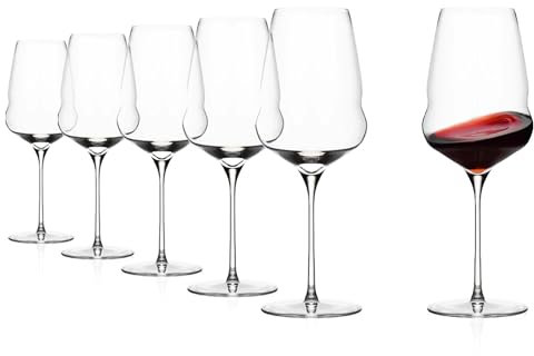 Stölzle Lausitz Rotweinkelch Gläser Cocoon/Rotweinglas 6er Set/Hochwertige Rotweingläser extravagant/Weingläser Rotwein/Stölzle Rotweingläser, Klar
