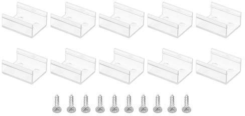 PATIKIL Clip per Strisce LED, Confezione da 40 Supporti di Montaggio in Plastica con Viti per Cavi a Nastro RGB 19mm-20,4mm, Chiaro