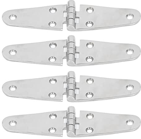 4 Stück Marine Halterung Tür Scharniere 316 Edelstahl Türscharniere 144 x 38 mm 6 Löcher Schwerlast Boots Deck Kabinett Türband Luke Scharnier für Bootsjacht RV
