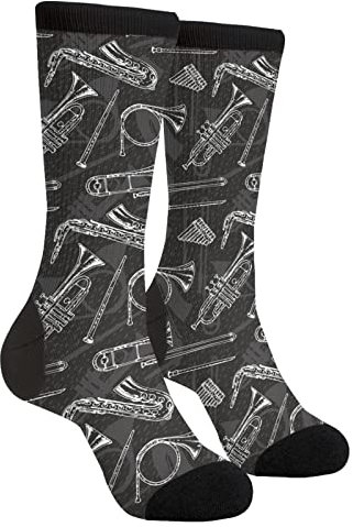 XVBCDFG Chemie Wissenschaft Socken Lustige Crew Kleid Socken für Männer Frauen, Posaune Trompete, Einheitsgröße