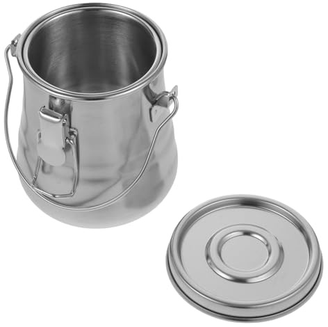 Inoxydable Seau Couvercle en Couche Acier Double Laver avec Pinceaux | Portable, Argenté, pour Garçon et Filles Débutants, Peinture et Déplacements, Accessoires Peinture
