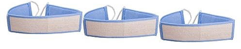FRCOLOR 3piezas Toalla De Natural Mango Esponja Exfoliante Espalda Toalla De Reutilizable y Lavable Azul