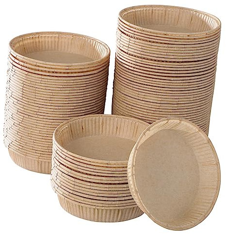 MAGICLULU 100pezzi Mini Teglie Per Crostate Di Carta Rotonde Contenitori Per Dolci Antiaderenti Piccole Teglie Per Muffin e Torte Per Dessert e Cottura Facile