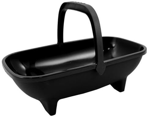 Pluto Packaging 1 X Black Plastic 53cm Garden Trug | Garden Equipment Tools Transporting Basket With Handles