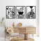 Pduoduo 3 Panels abstrakte Metall Boho Wanddekor, moderne geometrische schwarzes für Haus Schlafzimmer Wohnzimmer (22 * 16.5in)