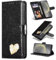 SEHEYA für Samsung Galaxy A55 5G Klapp-Handy Hülle Schwarz PU Leder Glitzer Herz Diamond Design Mädchen Handyhülle Flip Brieftasche Kartenslots Schutzhülle für Galaxy A55 5G