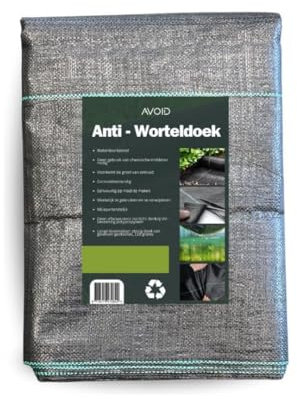 AVOID Toile de Paillage 1x5m - Bâche Jardin Potager, Bache sol Jardin Anti Mauvaise Herbe, Paillage Potager - Résistant Aux Déchirures, Perméable à l'Eau, Anti-UV, 110 Grammes (1x5m)