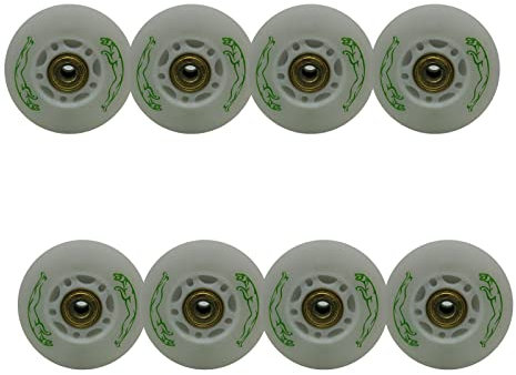 Generisch Inline Skate Rollen Inline Skate Räder 8er Pack leuchtende 72 mm 76 mm 80 mm LED Blitz Ersatzräder für Inline Skates mit Lagern 90 A