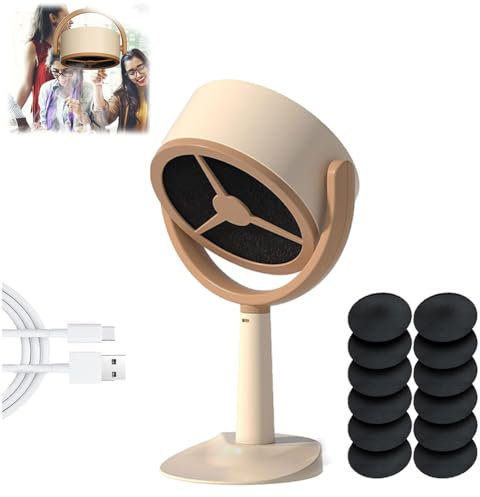 Portable Smoke Purifier Fan, Smoke Purifier for Smoking Indoors, Small Desktop Smoke Filter for Indoor Barbecues, Fondue and Kitchen & Outdoor BBQ (Rechargeable)
