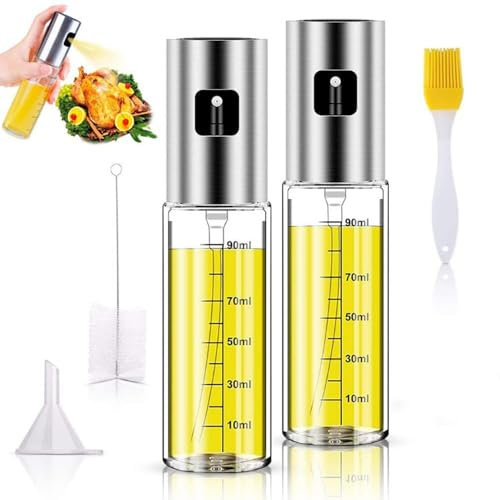 HOJKOUD Ölspray zum Kochen, ölsprüher für heißluftfritteuse, grillspray, 100ml sprühflasche für speiseöl. Perfekt zum Kochen, Backen, Grillen. (Paket 2(2 Stück))