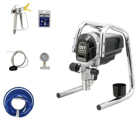 guoyjmm Airless Peinture 750W Pistolet a Peinture Airless Électrique Machine de Pulvérisation 1.2L/Min sans Air Pulverisateur Peinture Airless avec Tuyau Haute Pression 10M pour Navires Ponts