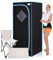 Sauna a infrarossi portatile per spa domestica | Sauna full size per 1 persona | Tenda per sauna a infrarossi lontani a grandezza naturale | con tappetino per il riscaldamento del piede, sedia