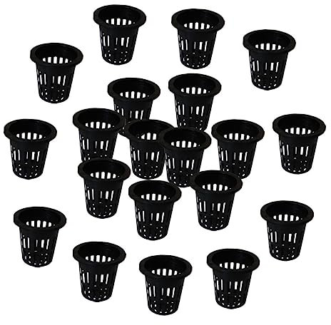 CAXUSD 100piezas Cestas Hidropónicas De Plástico Aireación La Base para Plantas Flores Hortalizas Práctico y Duradero