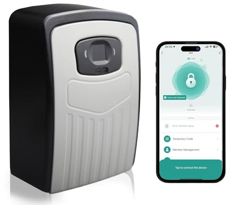 RESET-104 Smart Key Lock Box with Fingerprint, Bluetooth Controlled, Hide a Key Outside,Large Capacity, Remote Access, Ideal for Home, Office, Real Estate Agents, and Short-Term Rentals