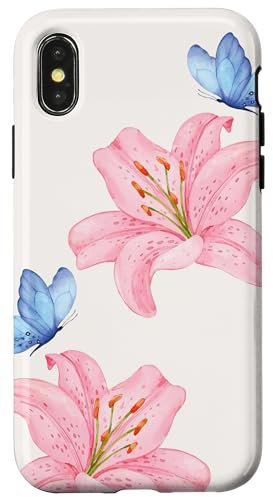 Flowers Blooming Tiger Lily Aesthetic Flowers Y2K Case for iPhone X/XS