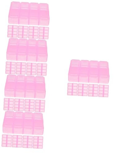 SOLUSTRE 25 Stk Pillenhalter Pillendose großes Fach Organizer großes Fach Abteil tabletständer tablet holder aufbewahrungstasche praktischer Medizinkoffer tragbarer Medizinkoffer pp Rosa