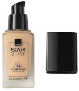 AVON Power Stay Foundation 24 Stunden – 140P Light Ivory | natürliches Make-up mit Niacinamid und ohne Öle | natürliches Make-up für 24 Stunden volle Abdeckung | langer Halt und Komfort | 30 ml