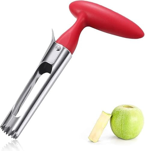 Apfelentkerner,apfelausstecher, Rot,1 Stück, 304 Edelstahl Apfelausstecher, für Obst und Gemüse,mit Scharfer Gezackter Klinge und Ergonomischem Griff