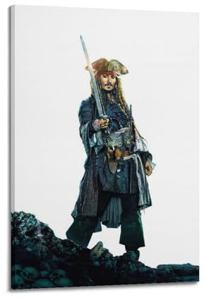 VBYTAXTWJ Filmposter Pirates of the Caribbean Dead Men Tell No Tales, dekoratives Gemälde, Leinwand, Wandposter und Kunstdruck, moderne Familienschlafzimmer-Dekoration, Poster, 20 x 30 cm