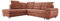 Stylvolles Freistehendes Ecksofa LOTTA In ASTI Stoff, Ideal Für Familien, Mit Praktischem Bettkasten Und Hochwertiger Verarbeitung, Maße 258x212cm, Anordnung der Möbel Linksseitig Farbe: ORANGE