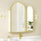 KEEPREAPER Spiegelschrank Bogen, Badezimmerschrank mit 2 Spiegel Arched, Badschrank hängend mit 3 Ablagen und 2 Tür für Badezimmer modern,61x12x70cm (Golden)