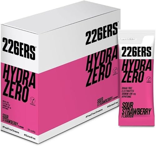 226ERS Hydrazero | Bebida de Sales Minerales en Polvo para Hidratación y Recuperación de Electrolitos, Fresa Ácida - 20 unidades