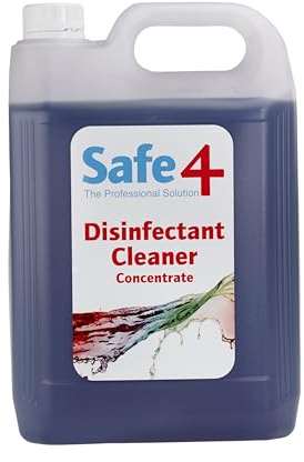 Safe4 Professional Disinfectant Concentrate - Enhanced Formulation,UK Manufactured,for Effective Virus & Bacteria Protection in Professional & Animal Care Settings (5L, Lavender)