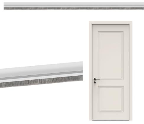 Burlete Puerta Entrada Cepillo Puerta Entrada Autoadhesivo Burlete Bajo Puerta 100 cm Burlete Puerta Exterior para Puertas Interiores y Delanteras (Blanco)