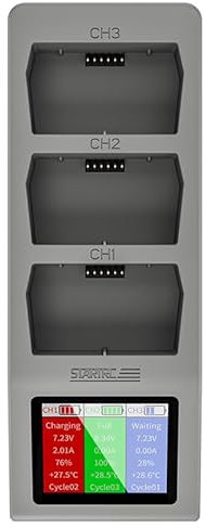 Chargeur de batterie pour DJI MINI3/3 Pro/4 Pro, chargeur de batterie 3 en 1 pour DJI MINI3/3 Pro/4 Pro avec LED, mémoire qui charge trois batteries dans une rangée, accessoires de charge (1129441)