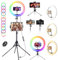 KOSCHEAL Anillo de luz de 12 pulgadas con trípode, anillo de luz LED para mesa, soporte para teléfono móvil con luz de anillo, 2800-6500 K, 40 modos RGB para selfie, Tik Tok Vlog, YouTube, maquillaje