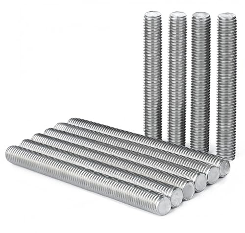 ‌Drenky 10 Pezzi Barra Filettata M6x100mm in Acciaio Inox A2 V2A con Filettatura Completa, Barre Filettate DIN976 per Edilizia e Meccanica‌