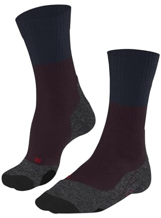 FALKE Men's TK2 Explore M So Wool Thick Anti-Blister Hiking Socks 1 Pair, Red Barolo 8526, 8-9