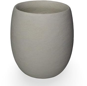 Campella - Maceta Orbis Lacada - Maceta Decorativa Interior - Tiestos plantas - Macetas Redondas,Maceteros Interior y Exterior - Exclusiva,Elegante,Premium,Maceteros Altos (Blanco cemento, Grande)