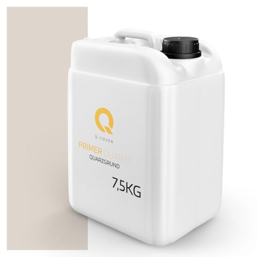 Q-COVER Quarzgrund für Dekorativer Putz mit Mica Hellbeige D805 7,5KG | Acrylatdispersion Grundiermittel Innen & Außen für Wände und Decken Grundierung Schutz Mosaikputz ca. 0,3-0,4 KG/m2