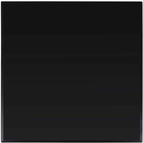 Natulvd Tischplatte aus Glas mit sicherem Rand - 70 x 70 cm - Perfekt für Schreibtisch, Esstisch und mehr - gehärtetes Glas - 6 mm stabile Tischplatten (Schwarz)