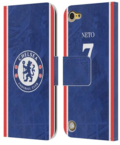 Head Case Designs Offizielle Chelsea Football Club Pedro NETO 2025/26 Spieler Home Kit Leder-Wallet-Hülle Kompatibel mit Apple iPod Touch 5G 5th Gen