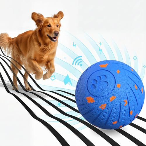 Interactive Dog Toys for Medium Large Dogs, 3.2 Inch Dog Balls Automatic Moving Dog Toys,Tennis Balls for Dogs Boredom Toys,E-TPU Material Dog Birthday Present Rechargeable,Not Suitable for Chew Toy
